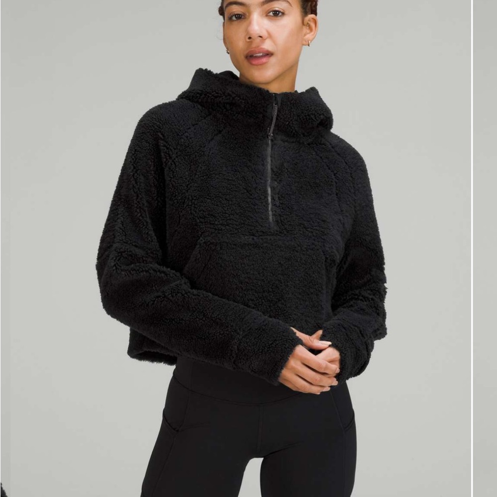 Lululemon Scuba Oversized Half Zip Black Fleece Hoodie Women’s Size M/L